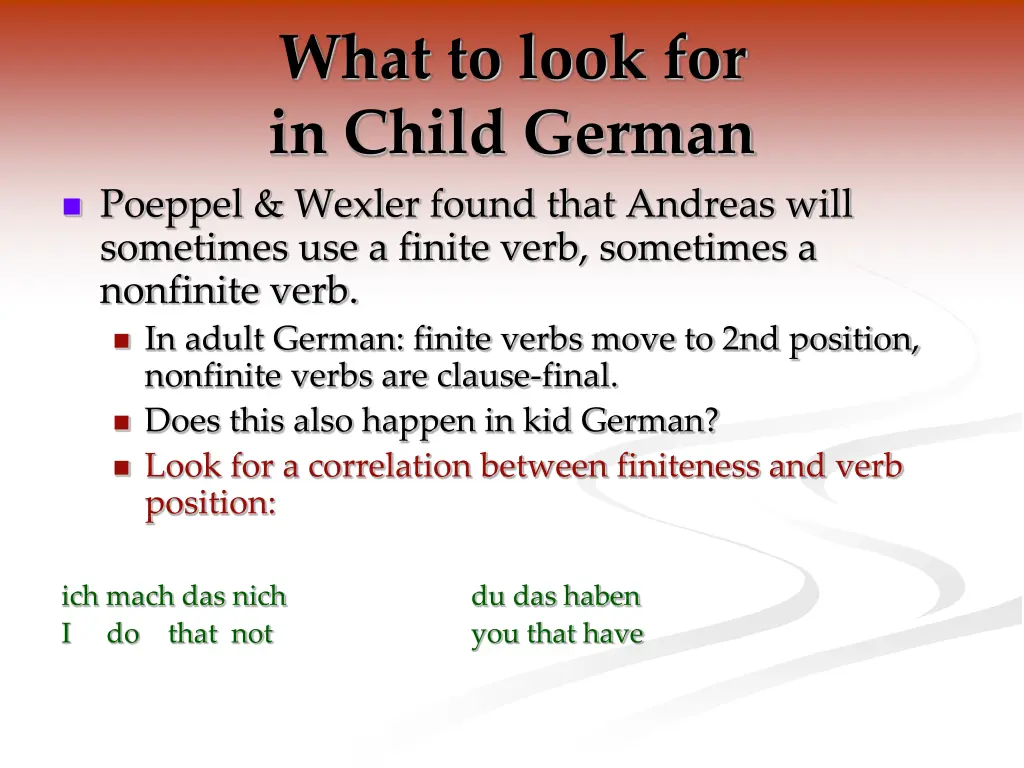 what to look for in child german