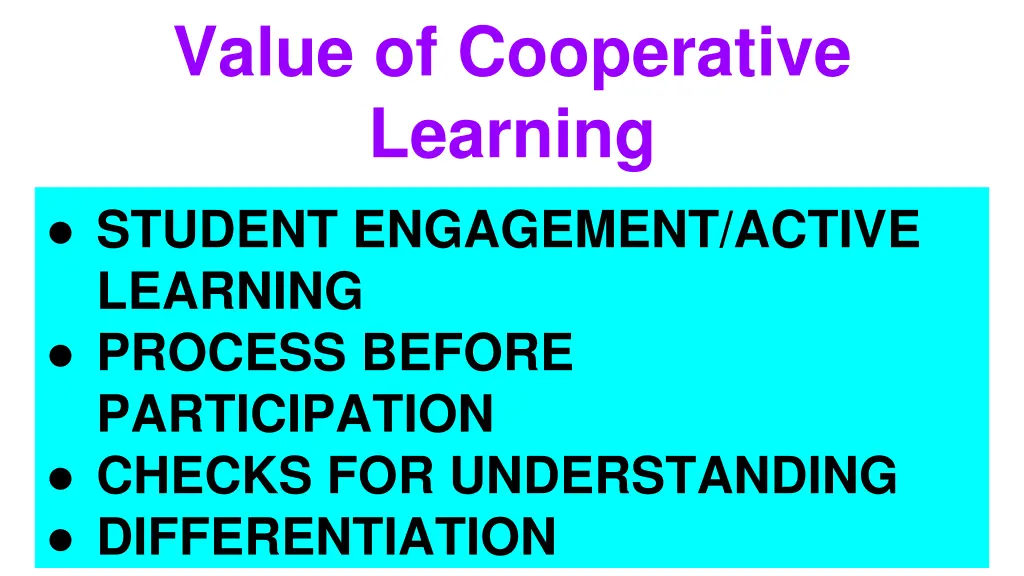 value of cooperative learning student engagement