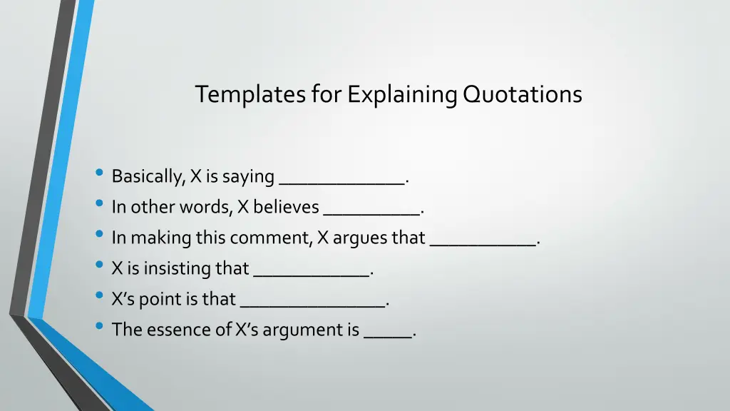 templates for explaining quotations