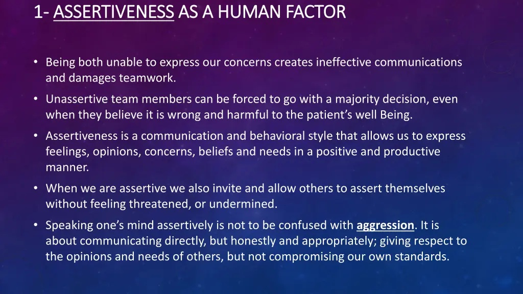 1 1 assertiveness assertiveness as a human factor