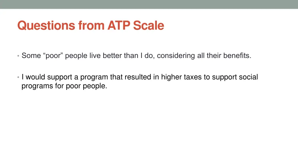 questions from atp scale