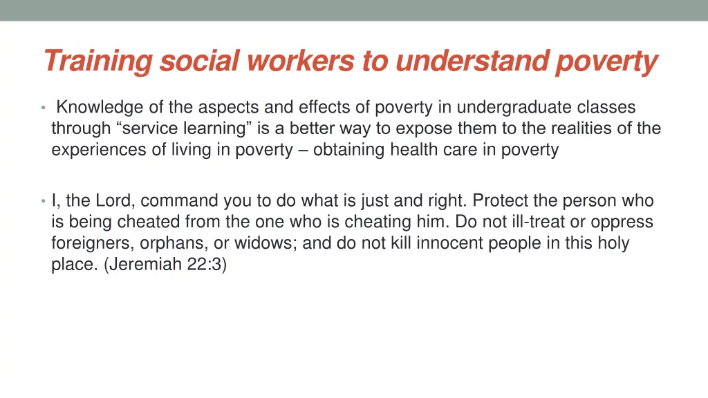 training social workers to understand poverty