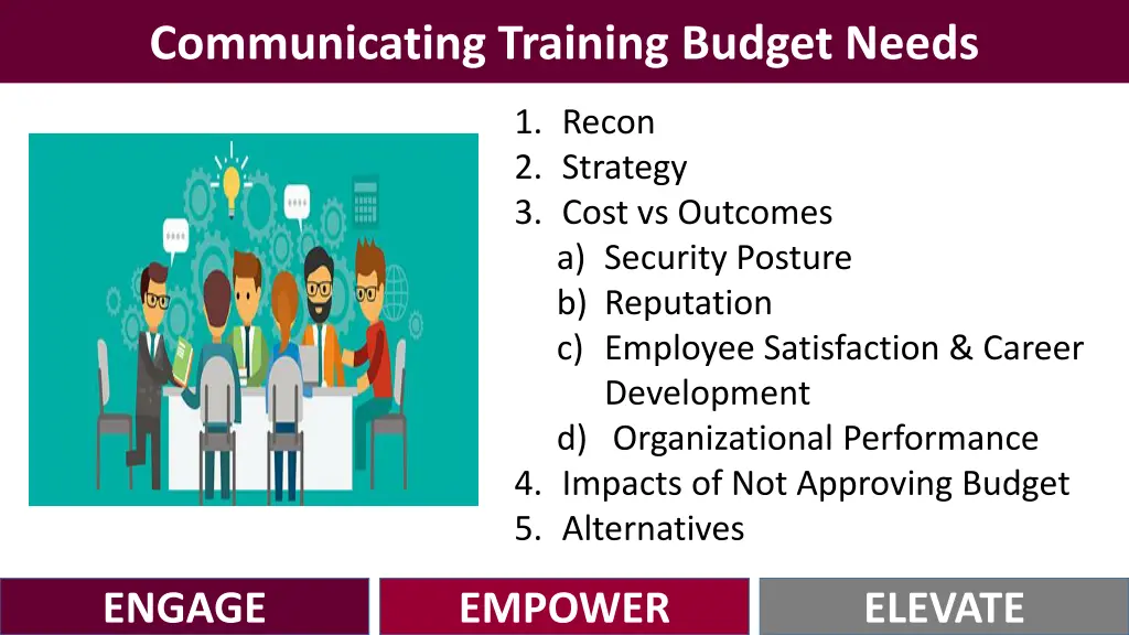 communicating training budget needs