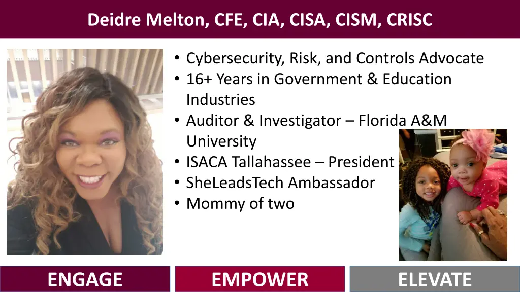 deidre melton cfe cia cisa cism crisc