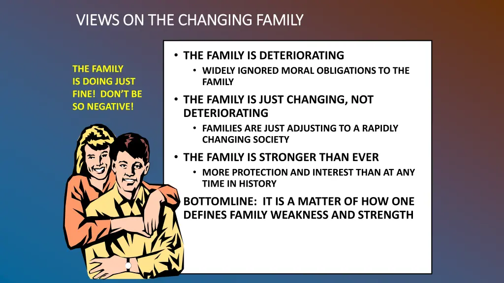 views on the changing family views