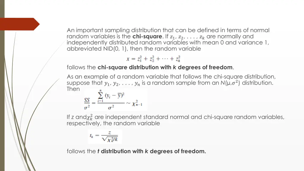 an important sampling distribution that