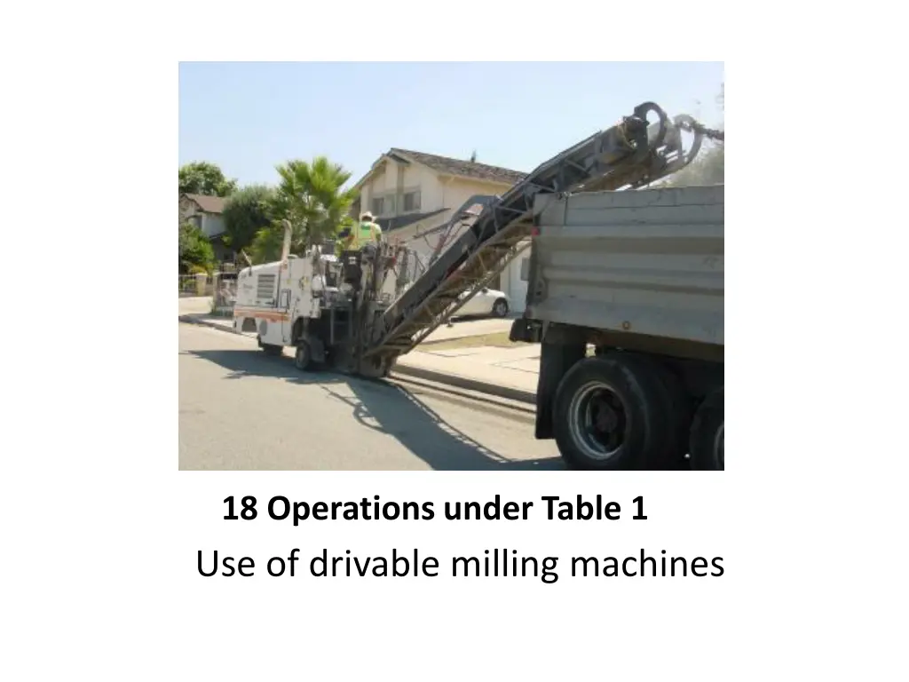 18 operations under table 1 use of drivable