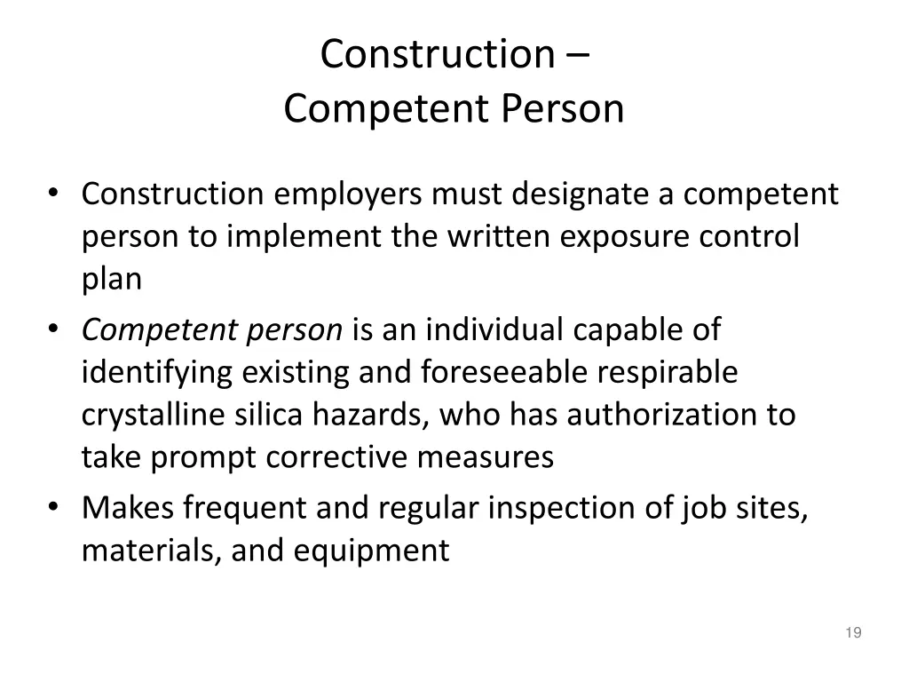 construction competent person