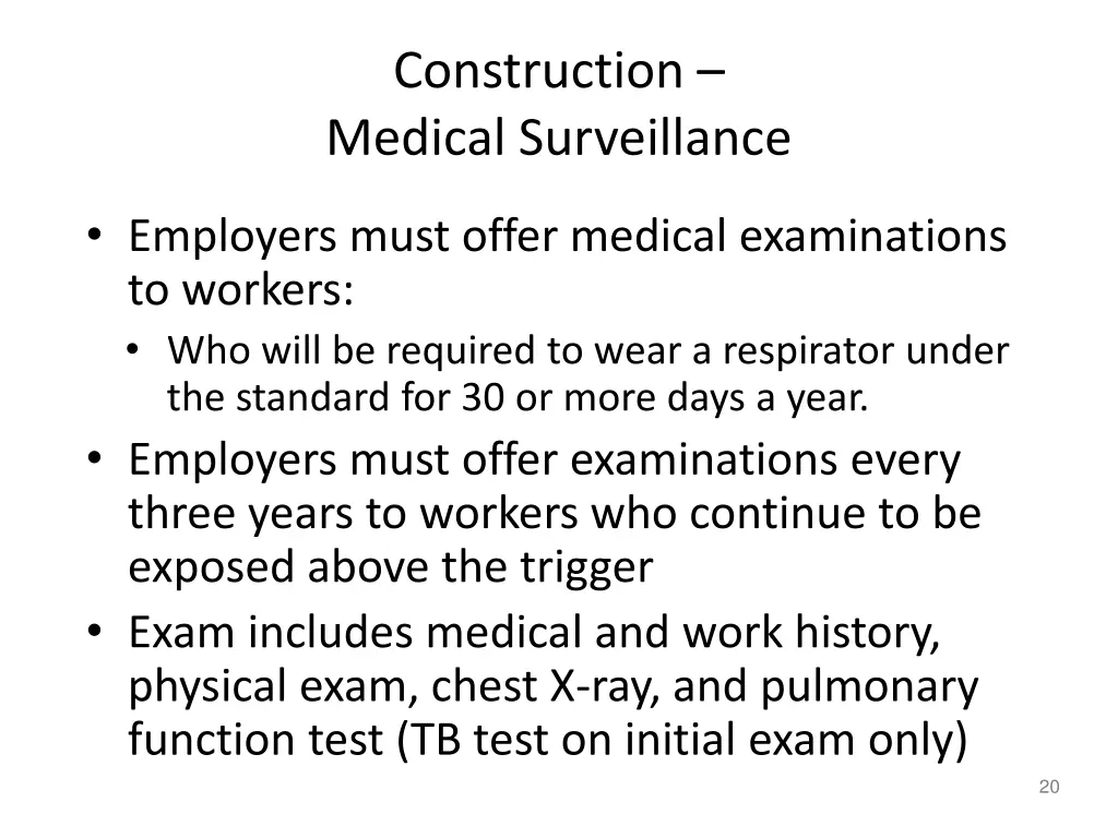 construction medical surveillance