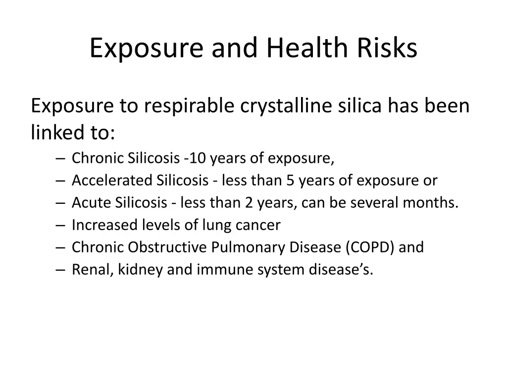 exposure and health risks