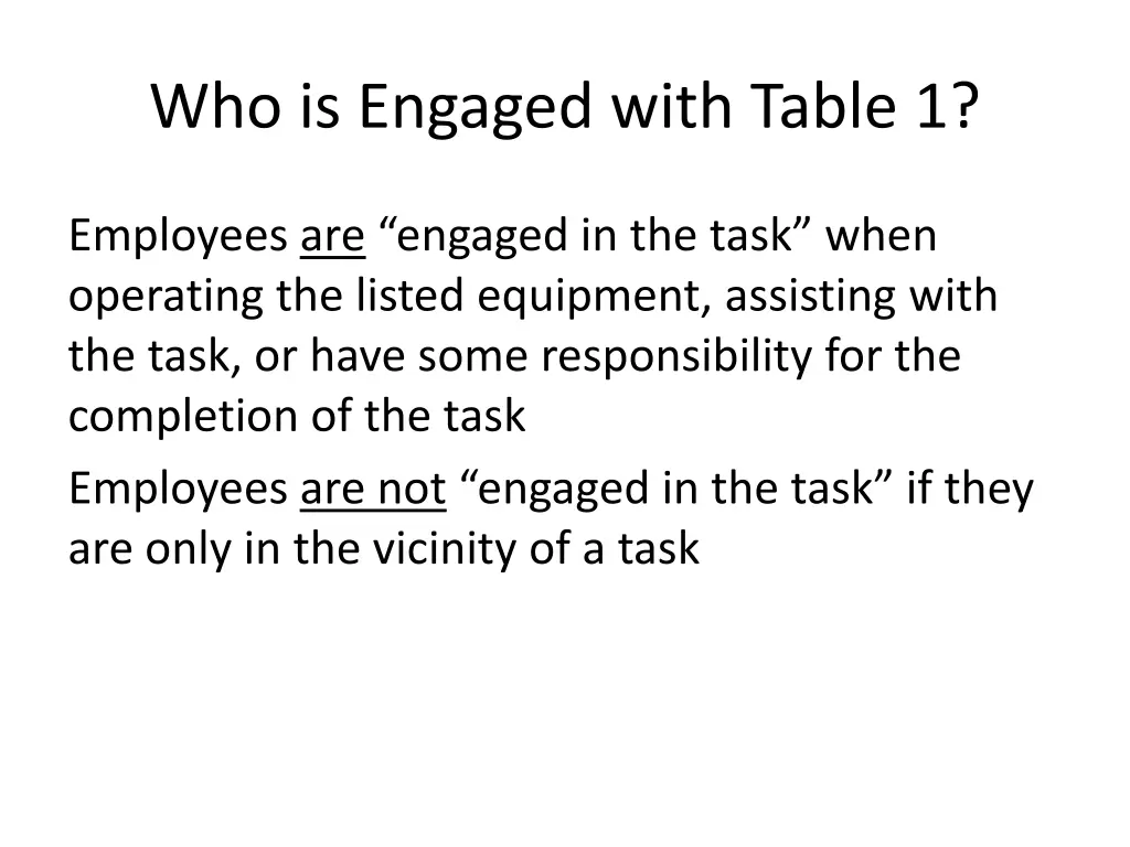 who is engaged with table 1