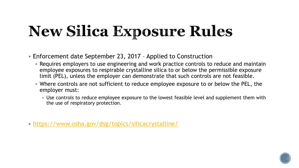 new silica exposure rules