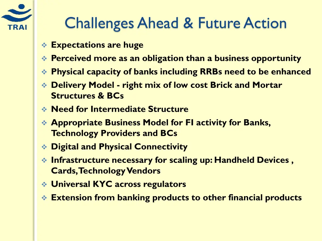 challenges ahead future action