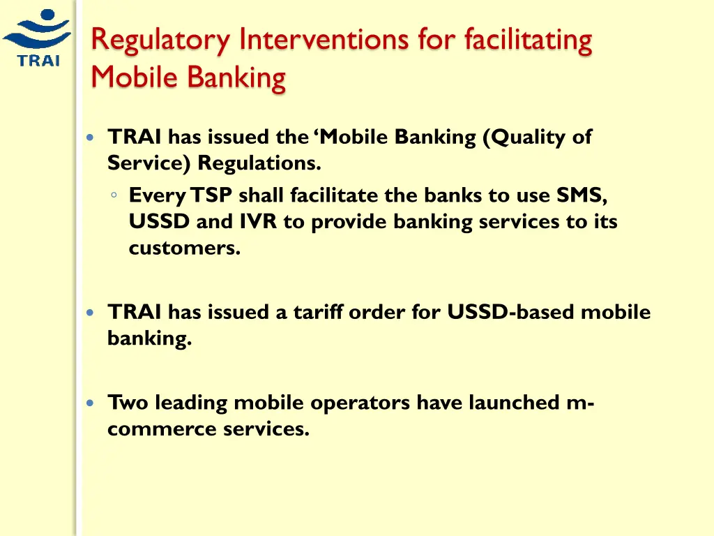 regulatory interventions for facilitating mobile