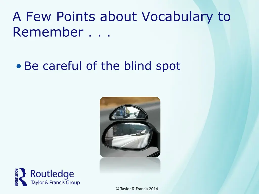 a few points about vocabulary to remember 1