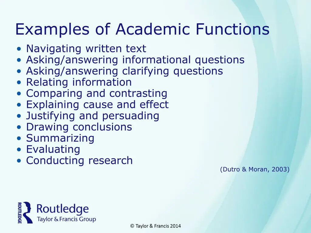 examples of academic functions