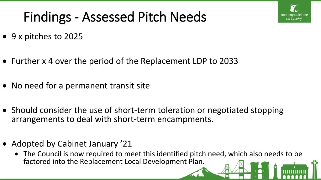 findings findings assessed pitch needs assessed