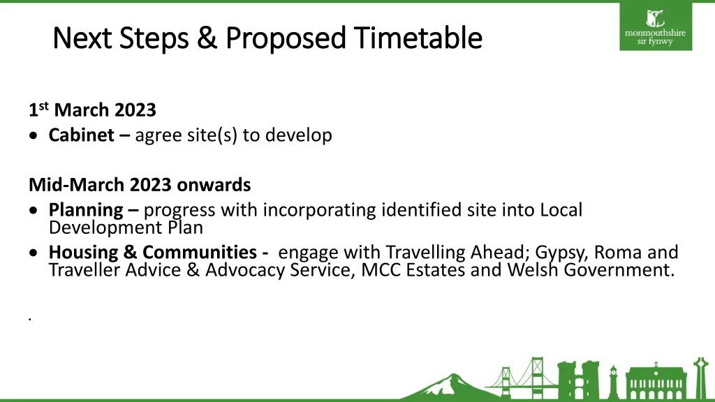 next steps proposed timetable next steps proposed 1