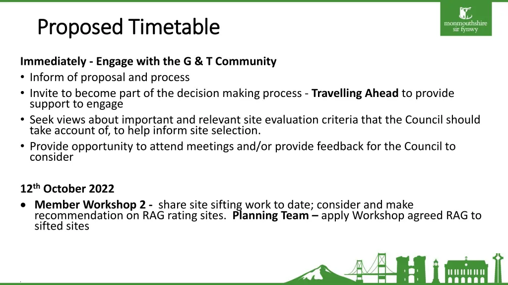 proposed timetable proposed timetable