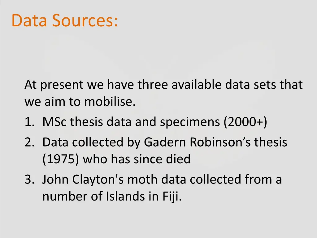 data sources