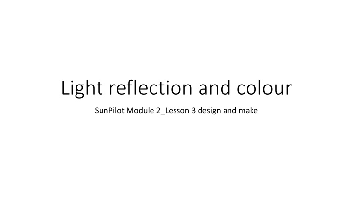 light reflection and colour