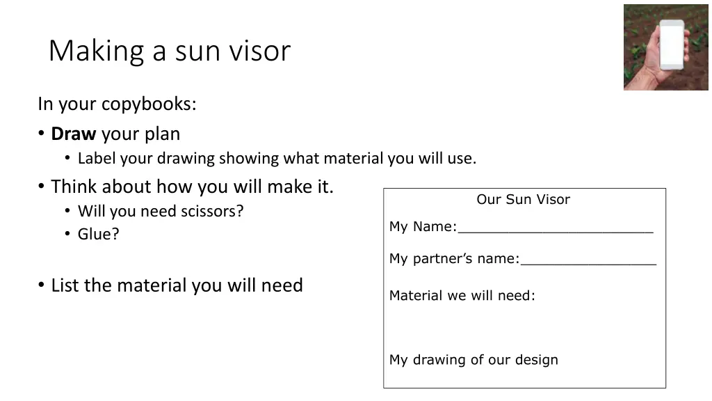 making a sun visor 1