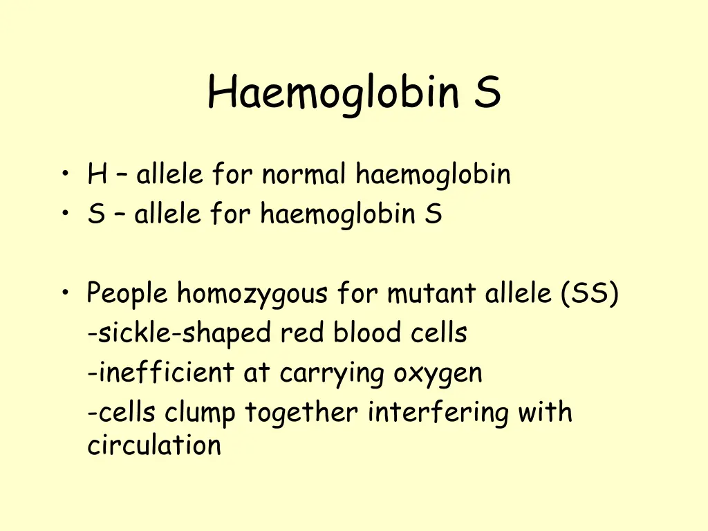 haemoglobin s