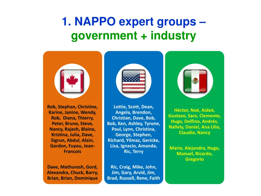 1 nappo expert groups government industry