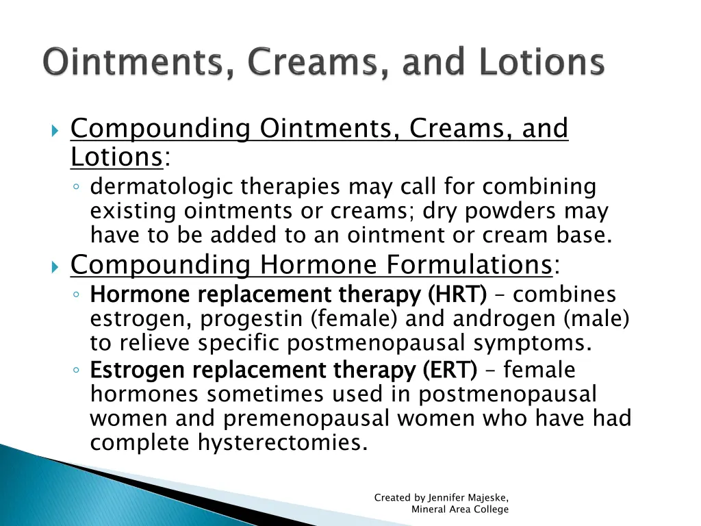 compounding ointments creams and lotions