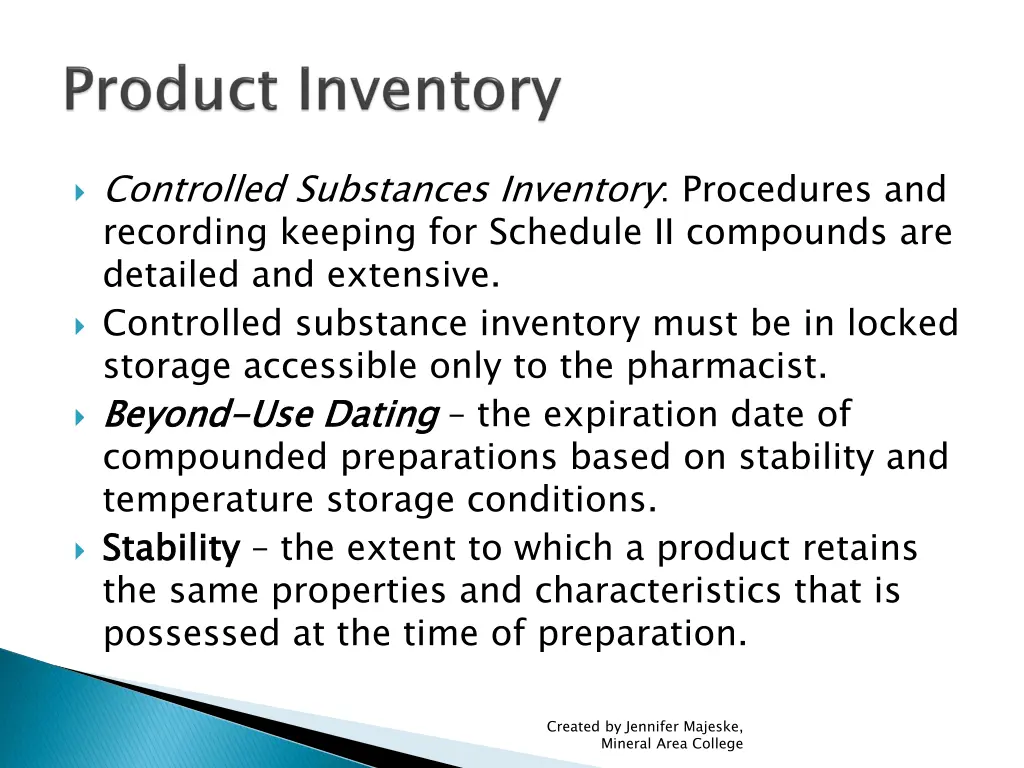 controlled substances inventory procedures