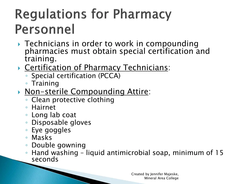 technicians in order to work in compounding