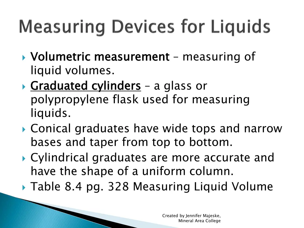 volumetric measurement liquid volumes graduated