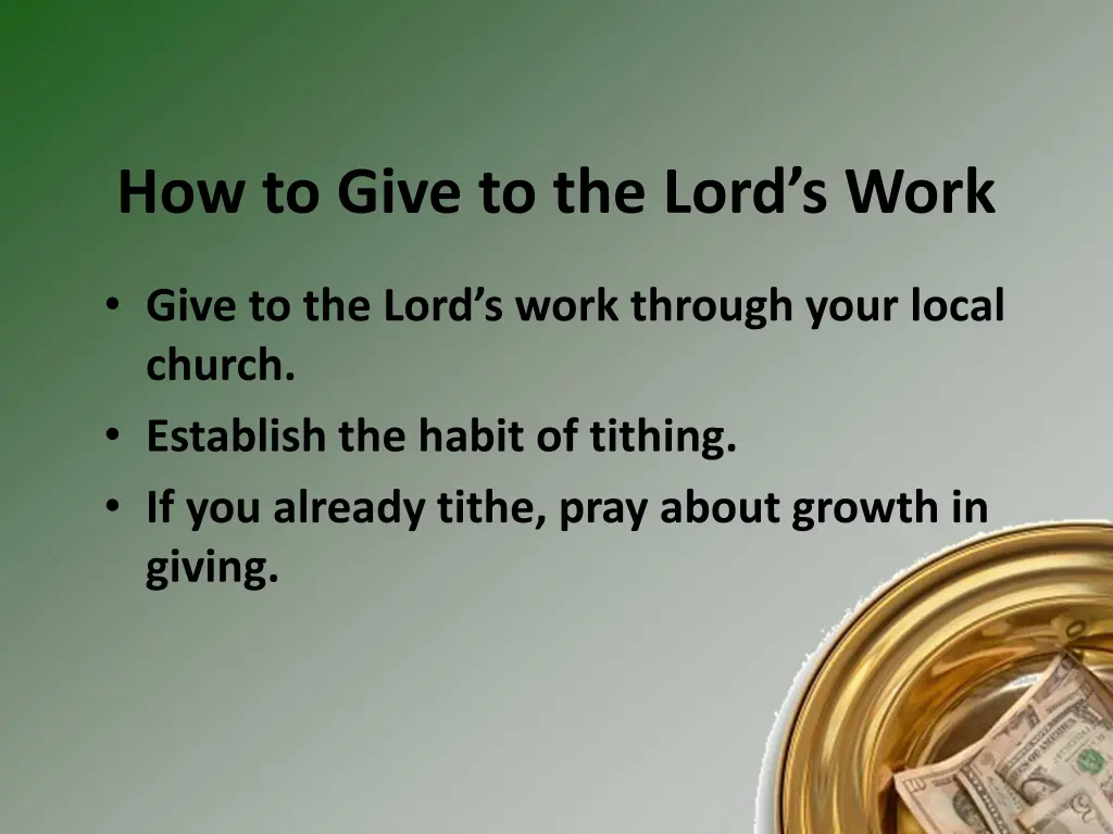 how to give to the lord s work 1