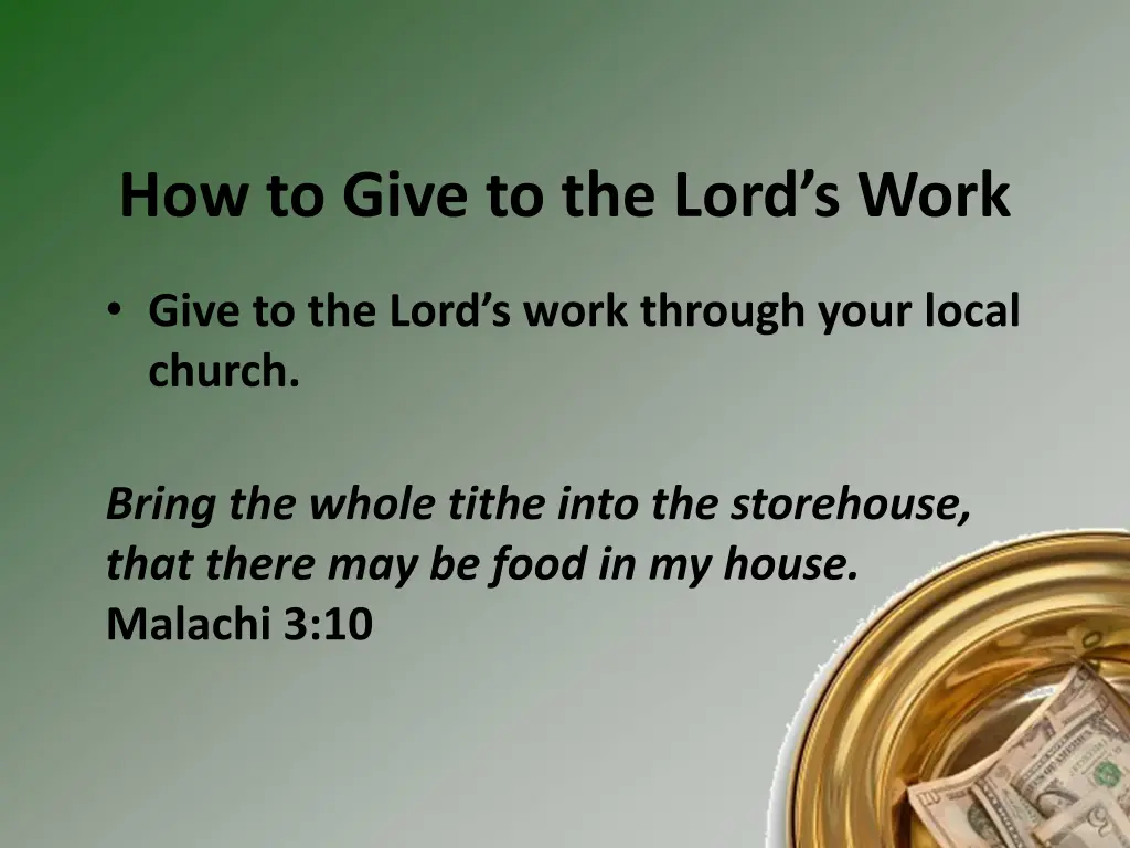 how to give to the lord s work