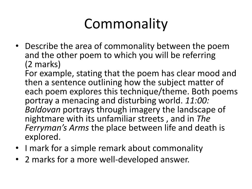 commonality