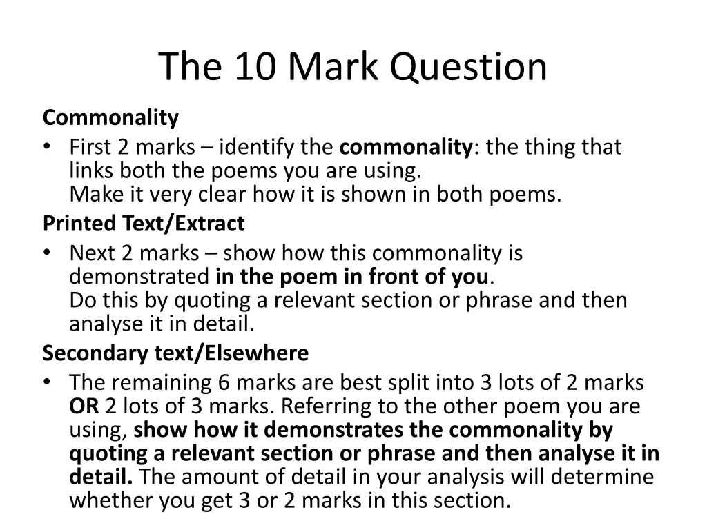 the 10 mark question