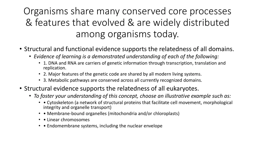 organisms share many conserved core processes