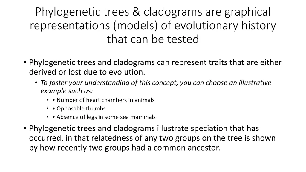 phylogenetic trees cladograms are graphical