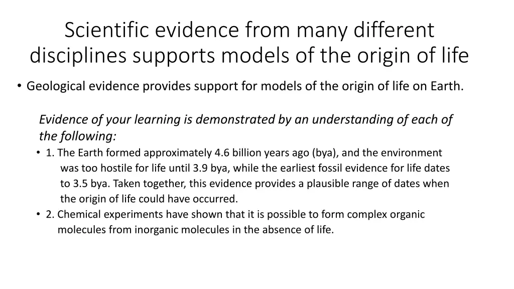 scientific evidence from many different