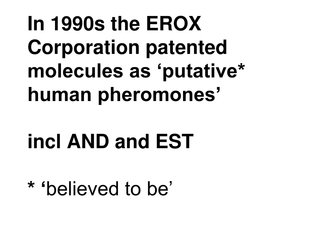 in 1990s the erox corporation patented molecules