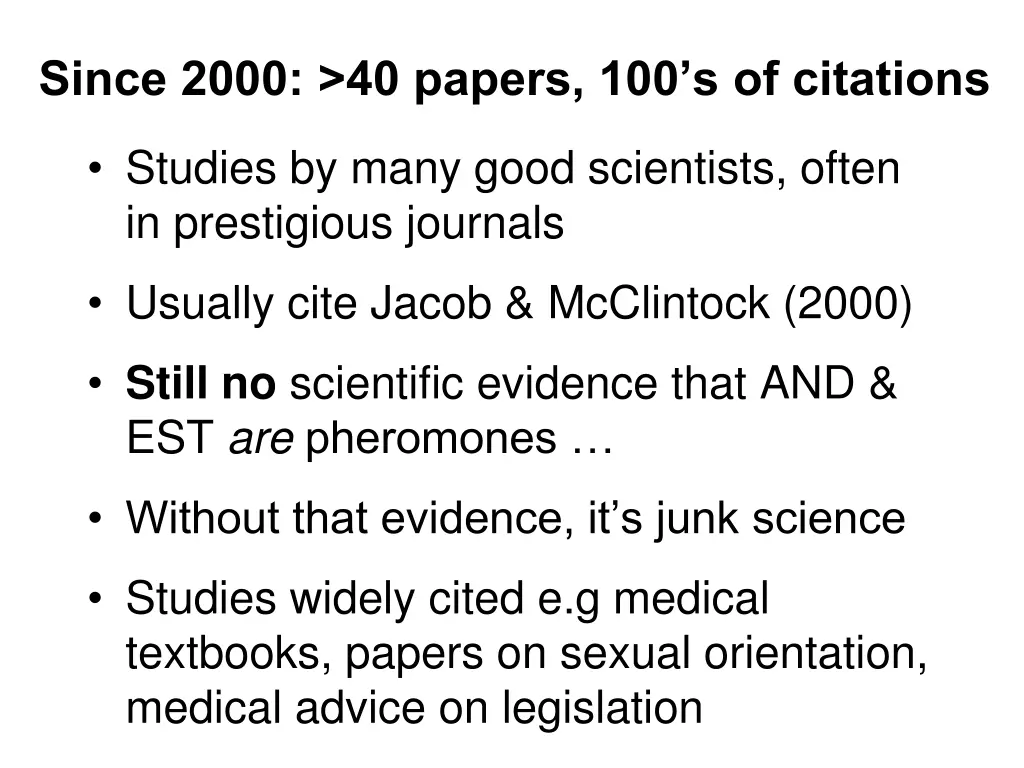 since 2000 40 papers 100 s of citations