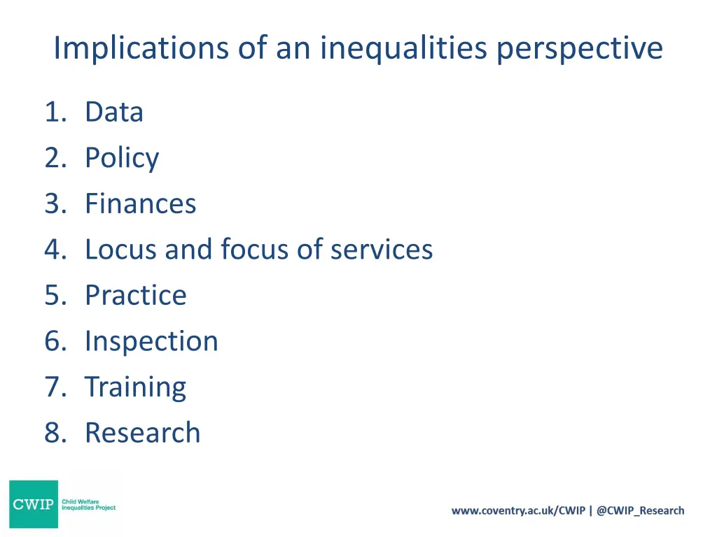 implications of an inequalities perspective