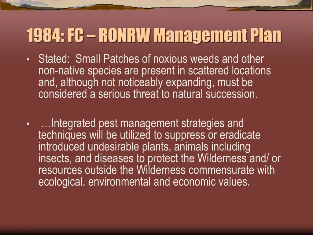 1984 fc ronrw management plan