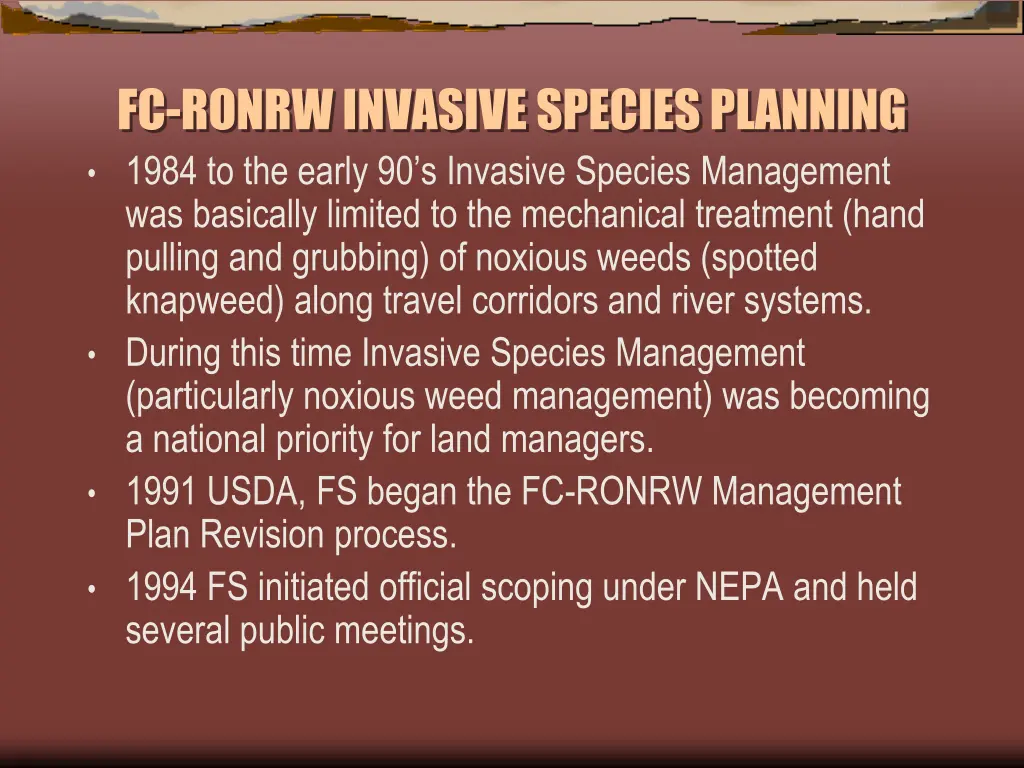 fc ronrw invasive species planning 1984