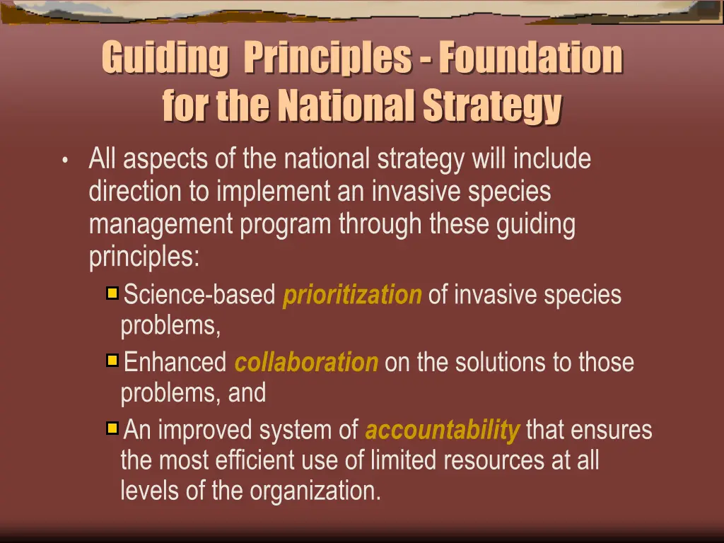 guiding principles foundation for the national