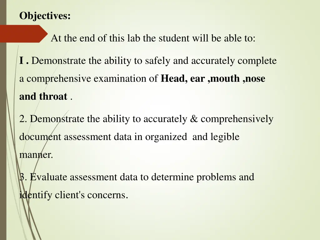 objectives