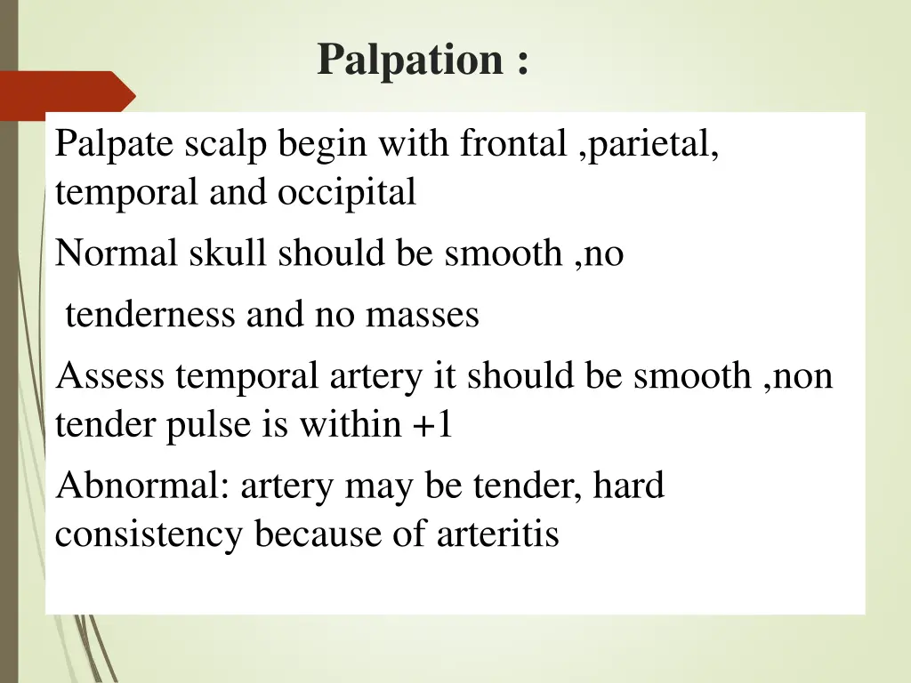 palpation