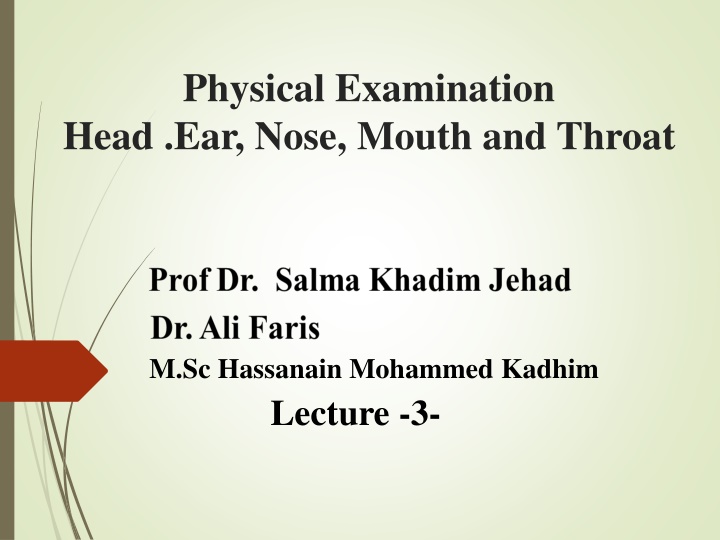 physical examination head ear nose mouth