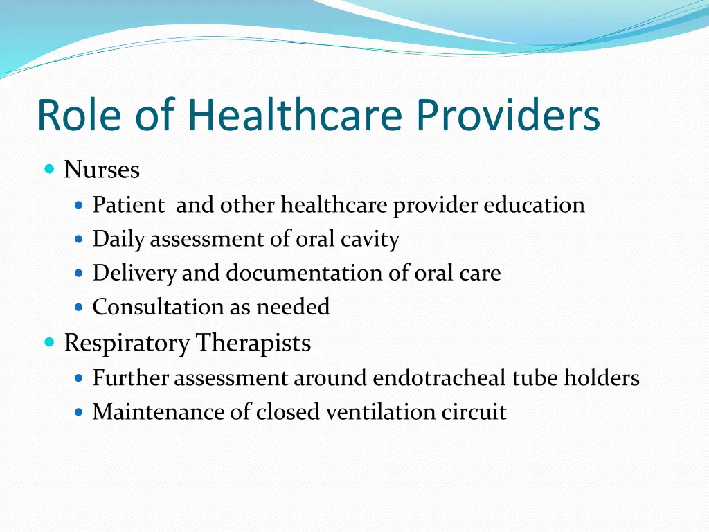 role of healthcare providers