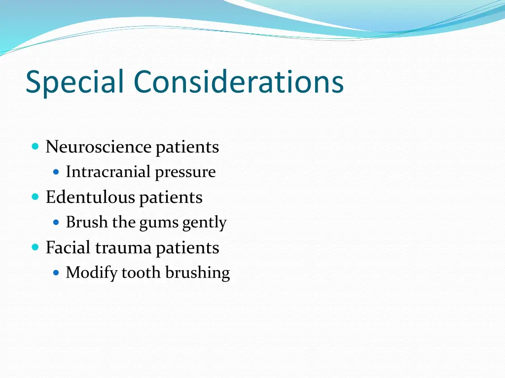 special considerations